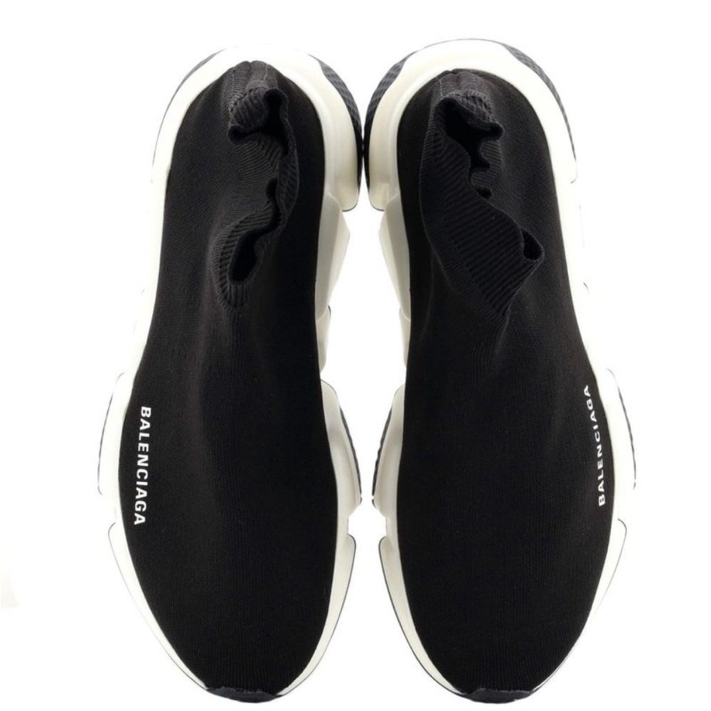 Balenciaga 2.0 Black and White Speed Sock Sneakers Size 39 l US 9 - Picture 3 of 15